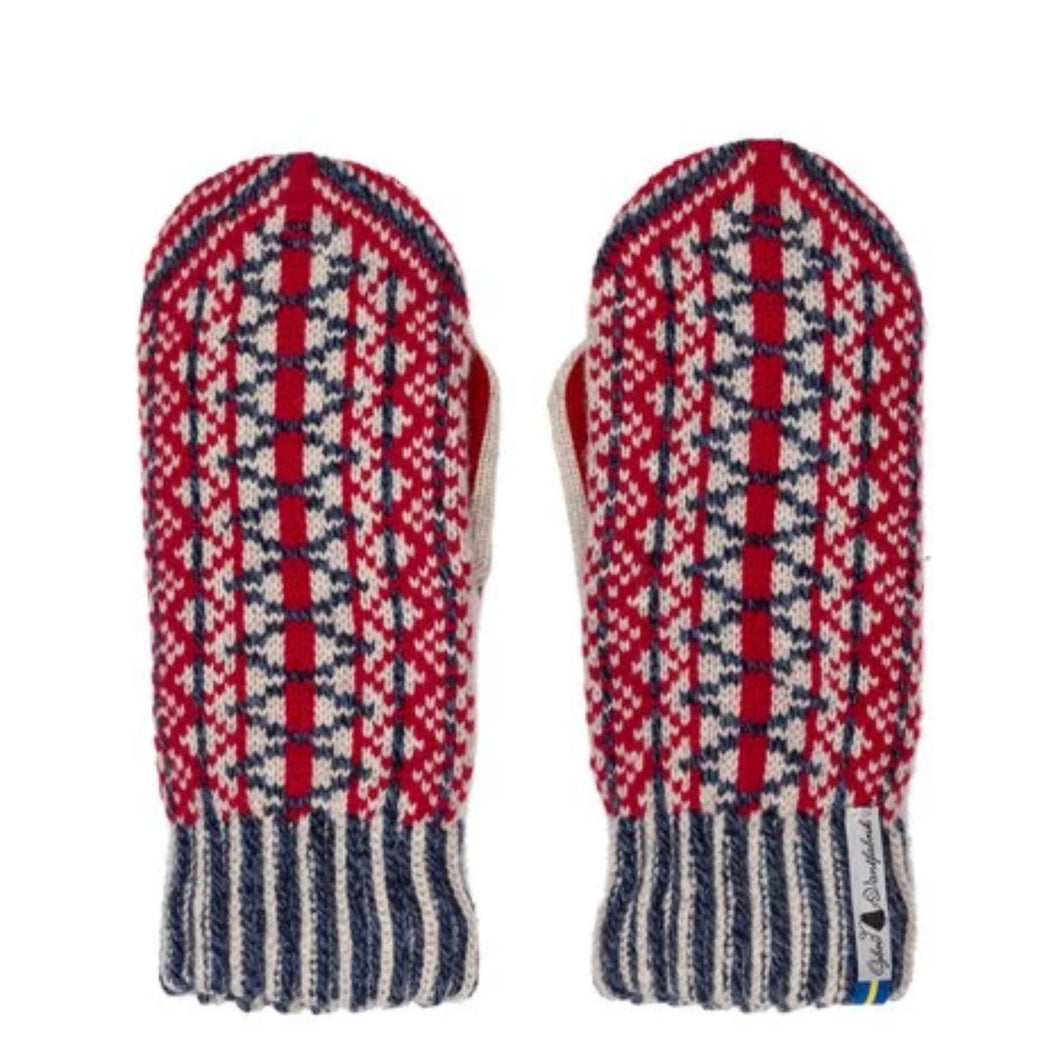 Lycksele Pattern Suede Palm Swedish Mittens