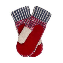 Load image into Gallery viewer, Lycksele Pattern Suede Palm Swedish Mittens