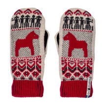 Load image into Gallery viewer, Dalarna Pattern Suede Palm Swedish Mittens