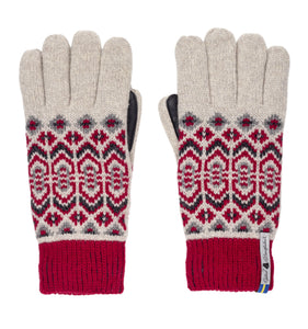 Dalarna Pattern Merino Wool Touchscreen Gloves