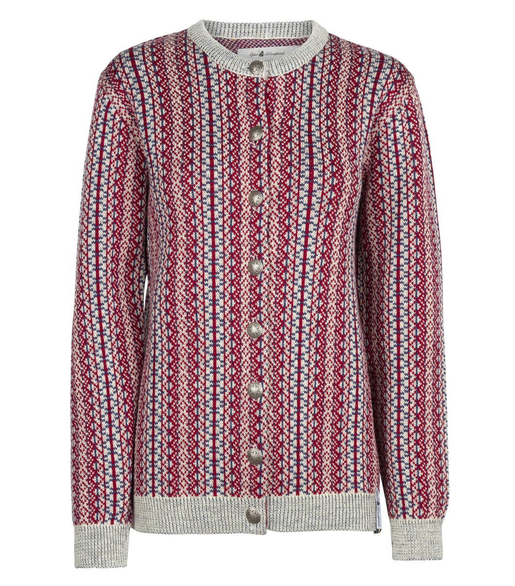 Lycksele Pattern Merino Wool Cardigan Sweater