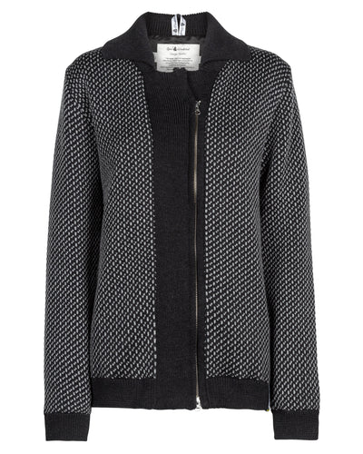 Skaftö Pattern Merino Wool Zip Front Sweater
